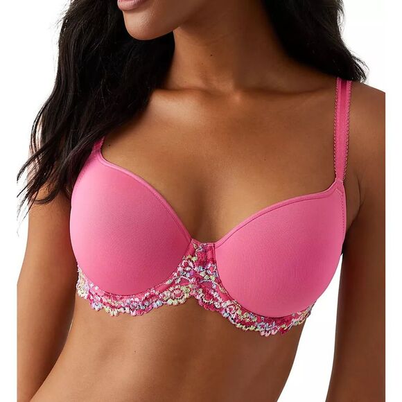 Wacoal NWT Embrace Lace Contour Bra Hot Pink/Multi 34DDD - Picture 1 of 3